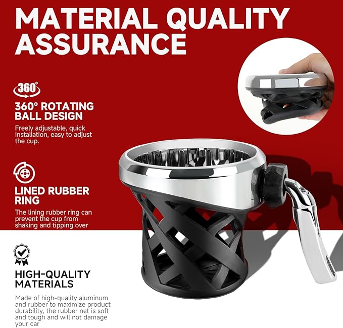 DREAMIZER Motorcycle Handlebar Drink Cup Holder Mount Water Bottle Holder with Mesh Basket Compatible with Harley Touring Road Glide Street Electra Glide Softail XL883 1200 1996-up, Chrome