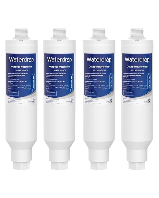 Waterdrop Hard Water Filter for Hose Car Wash, Water Deionizer for Car Washing, Window, Boat, Marine, Motorcycle, Yard Cleaning, Wash Spot Free, 4 Pack