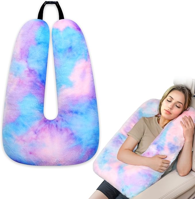 Children Travel Pillow Car Pillow Removable U-Shaped Pillow for Adults to Support Head and Body in The Back Seat of Long Car Trips