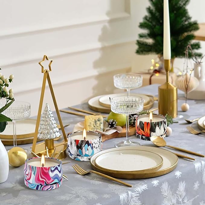 Set 24 Pack Scented Candles Gifts Soy Wax Travel Tin Jar Candles for Home 2.5 OZ jar Candles for Mom for Christmas, Birthday, Thanksgiving, Mother's Day