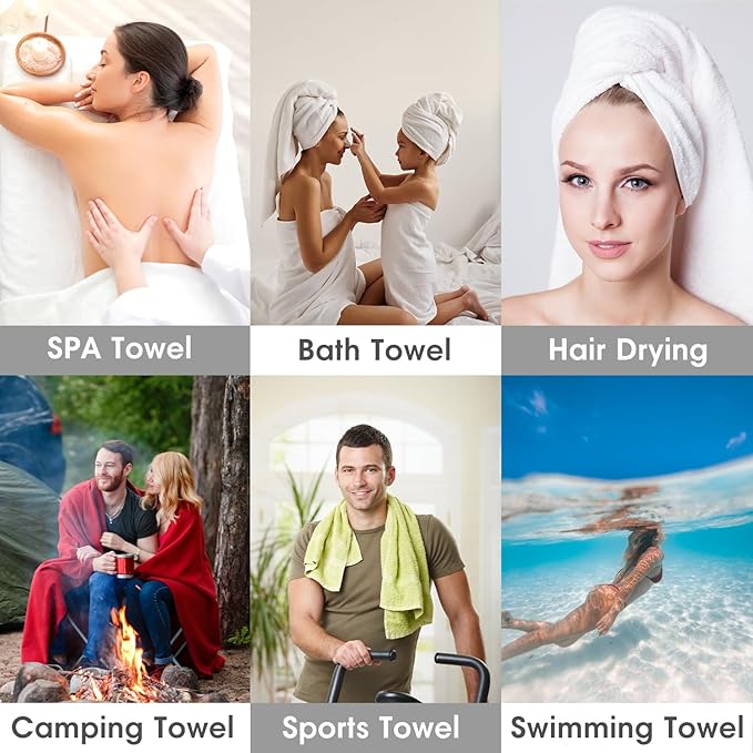 JML Large Bath Towels 30 x 60 Inches, Microfiber Body Towel Set for Adult, 2 Pack - Soft Absorbent, Quick Dry, Perfect for Bathroom,Hotel,Gym, Yoga, Swimming, SPA, Fitness, Sport, Dark Blue