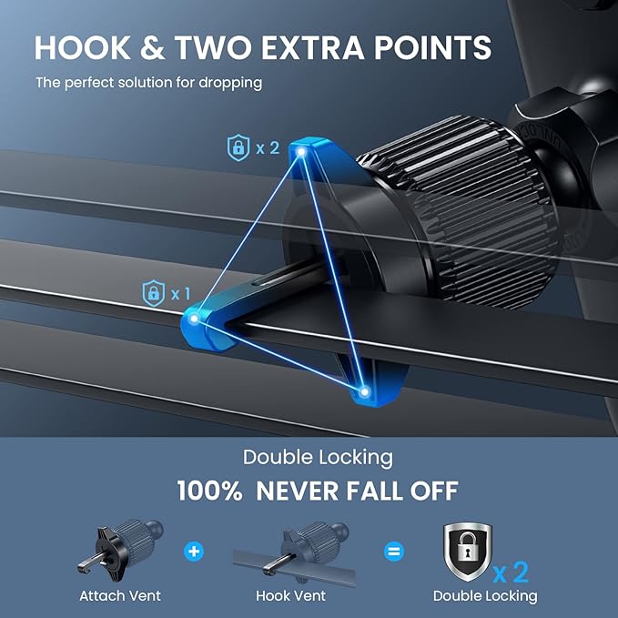 Car Phone Holder Vent [ Metal Clip] Phone Holders for Your Car Hands Free Universal Air Vent Cell Phone Car Mount Fit for iPhone Android All Smartphone Automobile Cradles