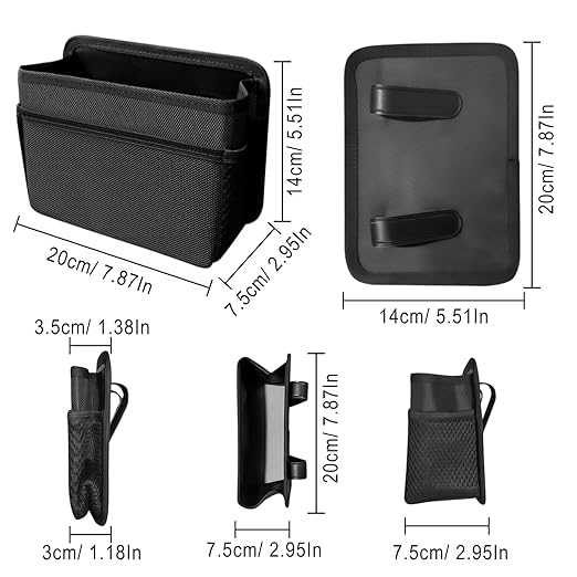 Car Trash Can, Foldable Hanging Vehicle Garbage Organizer Holder, Waterproof Automotive Trash Bag Holder Dustbin Storage Container for Console Door Seat Back SUV (Black)