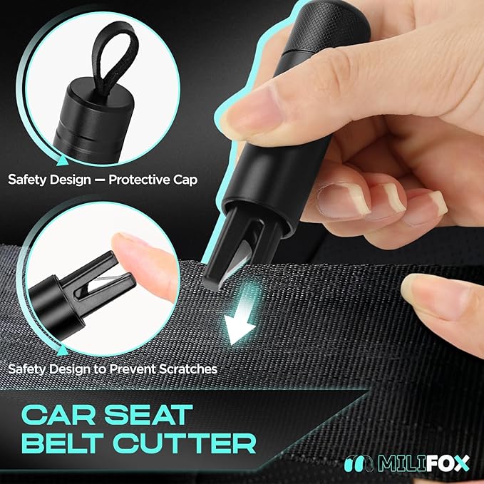 Car Window Breaker Seatbelt Cutter, 2 In1 Safety Hammer Car Glass Breaker Tool, Emergency Window Breaker for Car Under Water