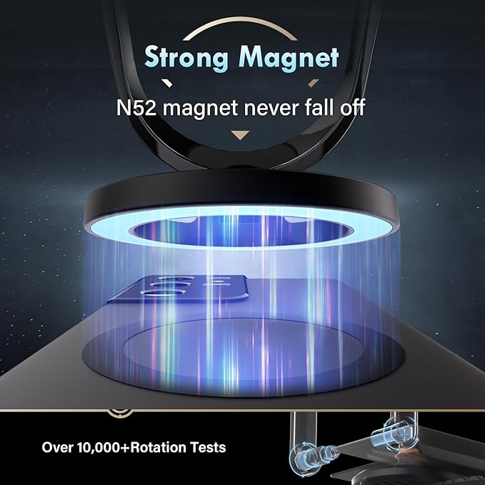 Coverado for Magsafe Car Mount, Magnetic Car Phone Holder, 360° Rotation Strong Magnet Car Phone Mount Dash Cell Phone Holders for Your Car, Car Accessories for iPhone 17/16/15/14/13/12