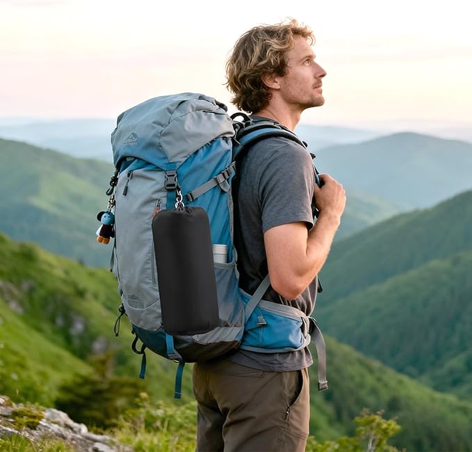 Travel Pillow Compressible Camping Pillow,Compressible Medium Firm, Breathable Cover,Machine Washable,Shredded Memory Foam Pillow Compact Firm Supportive for Adults Kids Outdoor Hiking