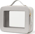 Popvibe Clear Makeup Bag Travel Cosmetic Case Transparent Toiletry Bag with Zipper, Portable Make Up Organizer Traveling Compact Car Bag for Essentials