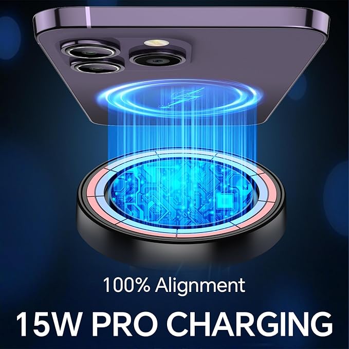 Coolpow for MagSafe Car Mount Charger【Ultra Magnet】Magnetic Phone Holders for Your Car Charger【Windshield+Vent+Dash】Magnetic Wireless Car Phone Holder Charger Car Mount for iPhone 17 Pro Max 16 15 14