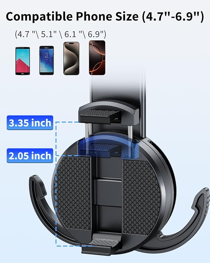 1 Pack Car Seat Hooks & Phone Mount for Tesla Model Y(Juniper) Model 3(Highland) Accessories 2026 2025 2024 2023 2022 2021, Multifunction Clip Phone Holder| Car Seat Back Storage Hook Purse/Bag