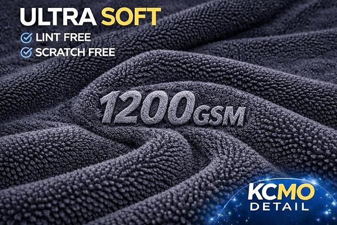 Car Drying Towel - 3ftx2ft XL-Popular Pick Among Detailing Pros - Red 1200 GSM Microfiber Accessory - Absorbs Over 8lbs of Water - Leaves No Streaks, Spots or Scratches-Dries an Entire Car