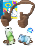 Valentines Day Gifts for Teens Boys Men Him Cell Phone Holder: Patented Thumbs Up Phone Stand Funny Gifts for Adults Kids Teenager Husband Friend Coworkers Phone Accessories Cool Gadgets Brown