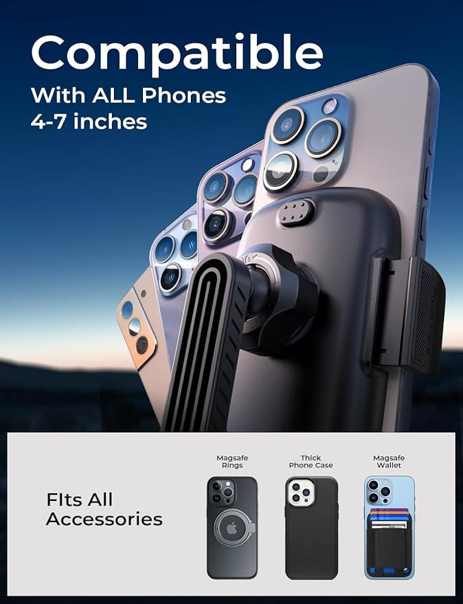 LISEN Phone Mount for Car Vent [Never Blocking] Rotatable Car Phone Holder Air Vent Clip 2024 Hands Free Cell Phone Car Mount for iPhone 16 Pro Max Plus 15 14 13 Samsung Android, Pink