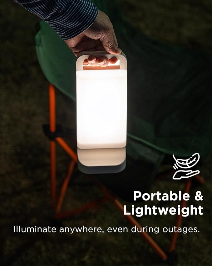 Solar Camping Lantern 6000mAh 2 Pack, USB Rechargeable Camping Light & Power Supply, Dimmable LED Night Lamp with Up to 80Hrs Runtime, Survival Gear for Emergency, Hurricane, Hiking & Outdoor, Indoor