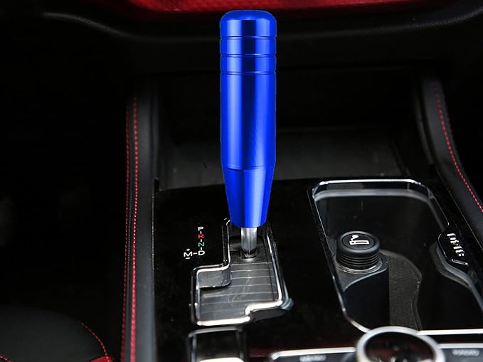 Abfer 5" Heavy Weighted Shifter Knob, Aluminum Alloy Car Gear Lever Stick Shift Handle Fit Most Automatic Manual Vehicle (Blue)