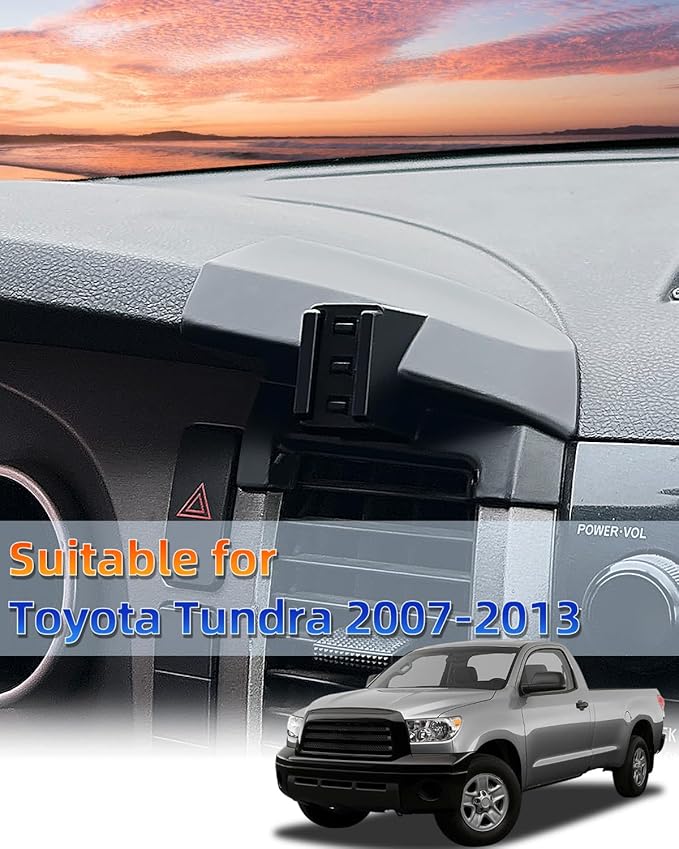 PZK Car Phone Mount for Toyota Tundra 2007 2008-2011 2012 2013 /Sequoia 2008-2011 2012 2013 Accessories Custom Air Vent Phone Holder Auto Lock Hands Free 360° Rotation Cell Phone Automobile Cradles