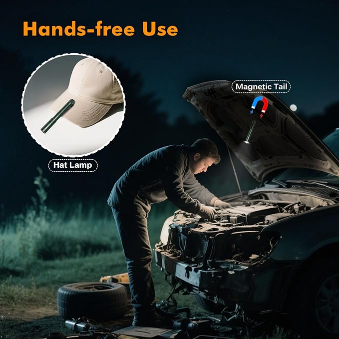 VTIGER T2A Compact EDC Flashlight,1500 High Lumens AA Rechargeable LED Flashlight, Super Bright Small Tactical Tail Switch Pocket Flash Light with Magnet for Camping,Hiking,Outdoor,Home,Emergency