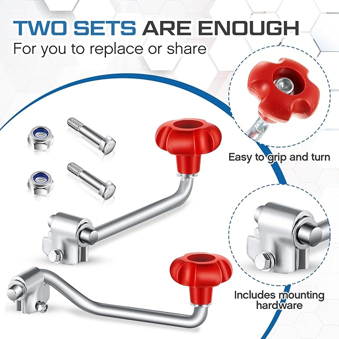 1 Set Trailer Jack Handles Replacement Crank Accessories Fits Most Trailer Jacks, Comes with Bolt Nut Spacers, Top Wind Jack Handle Red and Black (Red)