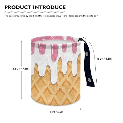 Trash Bag, Car Garbage Can Hanging Back Seat Organizer Trash Can Bin for Vehicle, Travelling, Camping - Ice Cream