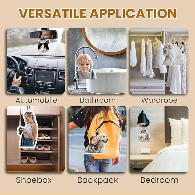 10/20/50/100Pcs Custom Air Fresheners with Picture Photo Logo - Personalized Double Sided Photo Air Freshener Personalized Gifts for Valentine's Day Birthday Anniversary(10pcs-Crop)