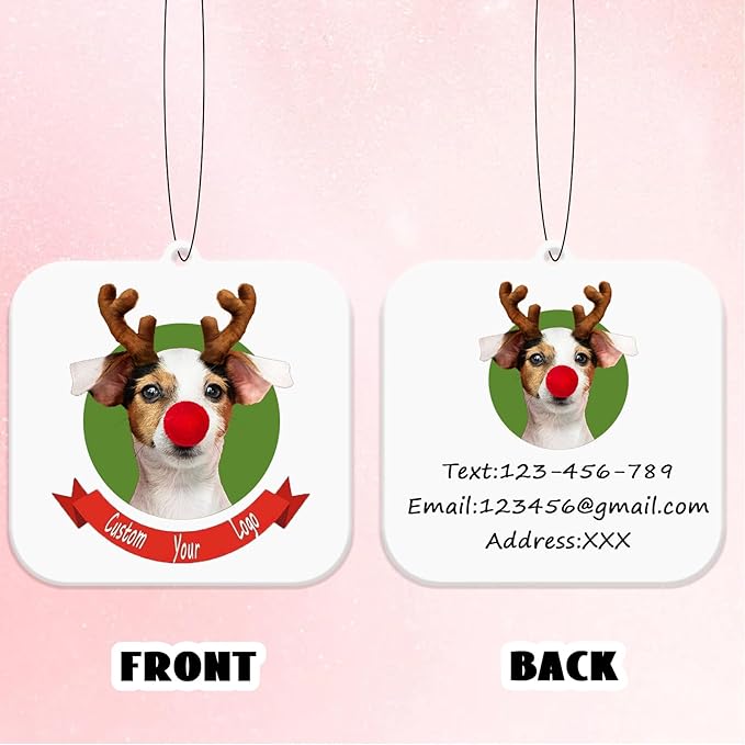 10/50/100Pcs Custom Bulk Car Air Fresheners, Wholesale Double-Sided With Photo Text Logo, Suitable for Truck and Car Drivers, Business Logos (10 Square)