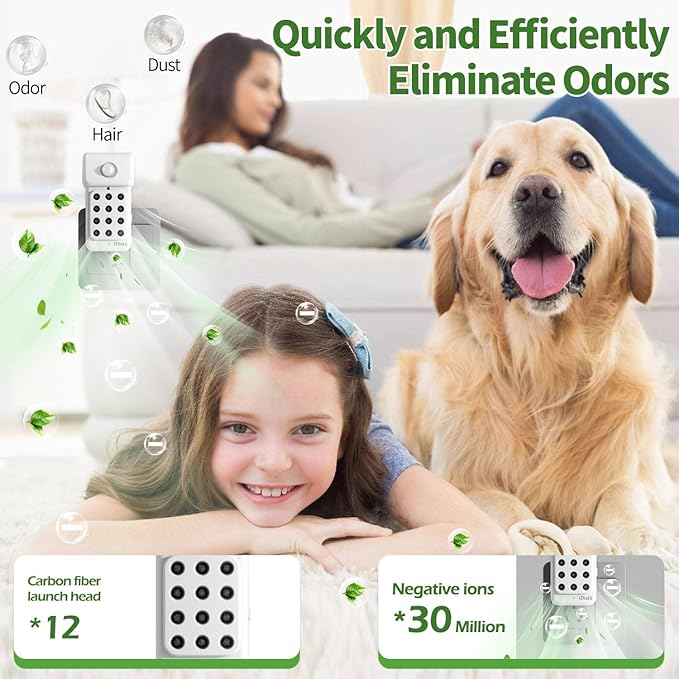 iDiskk 3 Pack Portable Air Ionizer Generator - Compact Air Freshener & Odor Eliminator for Home, Bedroom, Bathroom| Quiet Operation, No Filter Replacement Needed | Improves Air Quality Naturally