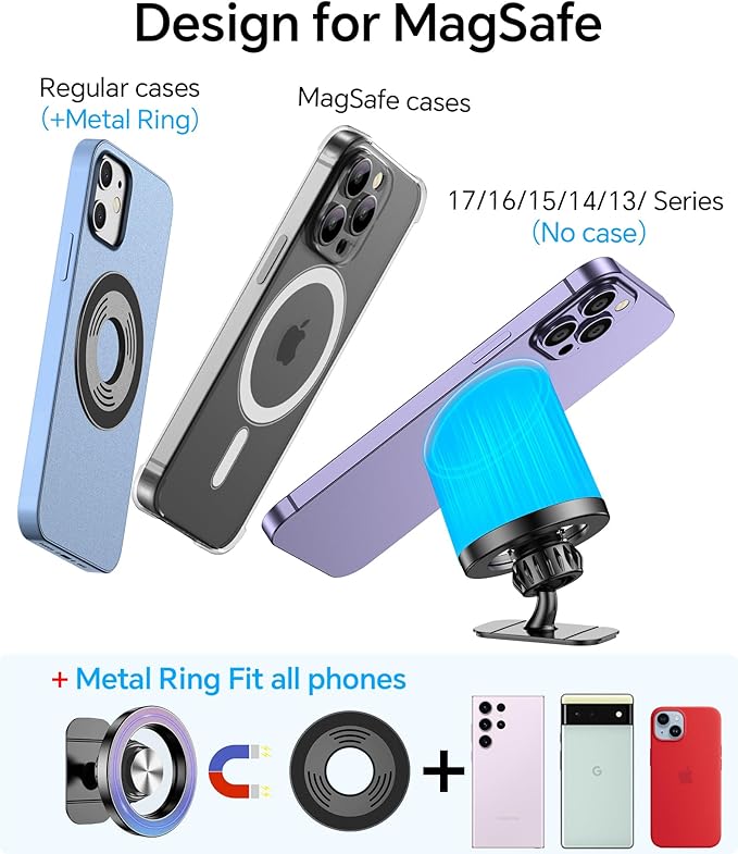 for Magsafe Car Mount Vent【20 Strong Magnets】for iPhone Magnetic Car Mount【360°】Cell Phone Mount for Car【Hands Free】Air Vent Phone Holders for Your Car for iPhone 17 Pro Max 16 15 14 13 12 Air Plus