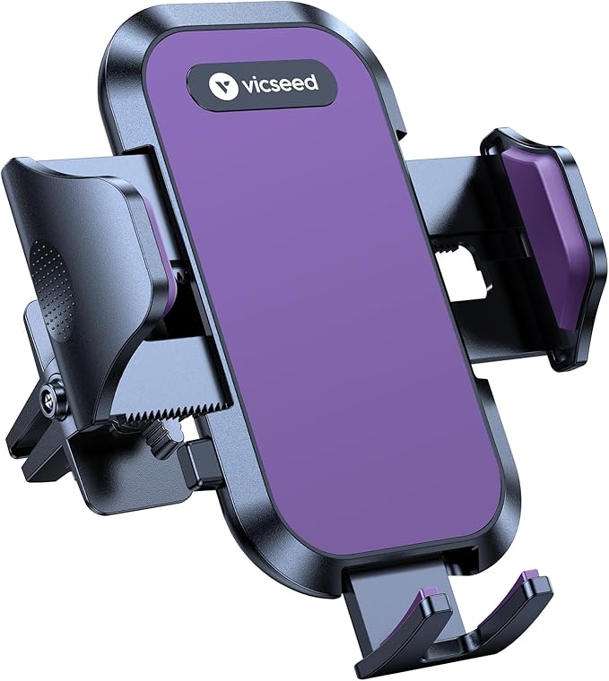 VICSEED 2026 Upgrade Phone Holders for Your Car with Double Lock Vent Clip Cell Phone Car Mount Universal Car Phone Holder, 360° Rotation Easy Clamp Car Mount for iPhone 17 Pro Max 16 15 14 13 12