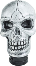 Lunsom Skull Gear Shift Knob Resin Shifter Head Car Transmission Shifting Stick Handle Fit Automatic Manual Vehicle (Silver)