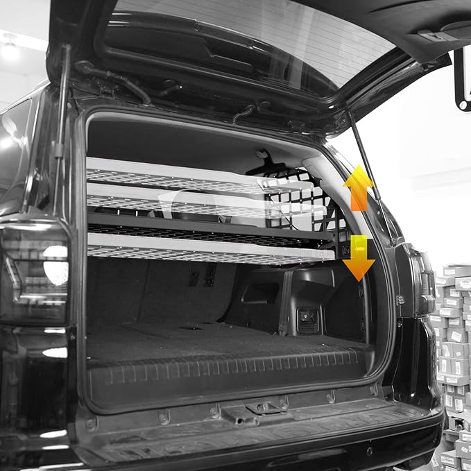 HIGH FLYING for Toyota 4Runner 2010-2024 Car Accessories Modular Storage Molle Panel System Trunk Shelf Luggage Carrier Cargo Racks Trunk Organizer Aluminum Alloy Whole Kit