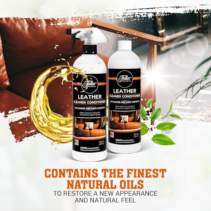 Fuller Brush Leather Boot and Jacket Cleaner Conditioner - Natural Oil Formula for Leather, Vinyl, Backpacks & Luggage - Removes Dirt, Dust, and Grime - Pack of 2