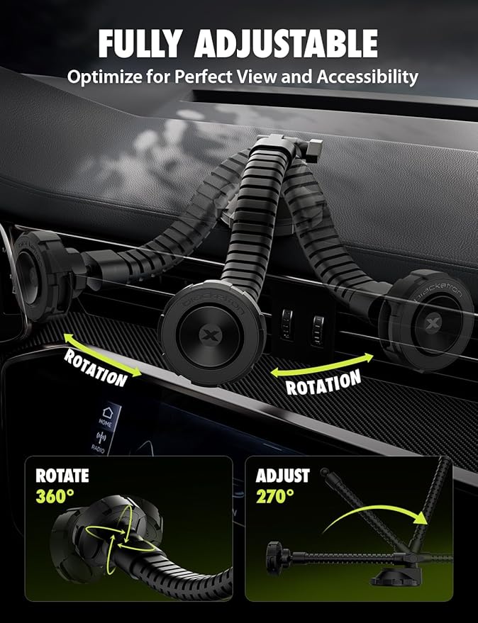 Bracketron MagAlign X Pro - Magsafe Car Phone Mount for Truck with Flexible Arm for Dashboard & Windshield - Magnetic Phone Holders for Your Car for iPhone 17 Pro Max 16 15 14 13 12 Plus