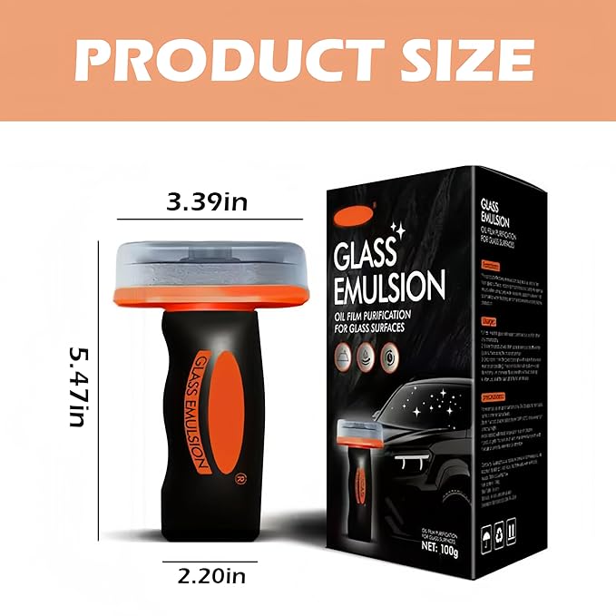 Oil Film Remover for Car Windshields and Windows, New Car Glass Oil Film Cleaner for Paint/Wheels Improve Driving Visibility Universal Anti-Rain Fog Glass Brush (1, Black)