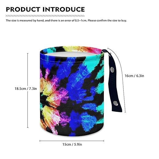 Cute Car Trash Bag, Hanging Car Organizer and Storage Bag, Trash Bin for Car Accessories, Vehicle, Travelling, Camping - Blue Tie Dye