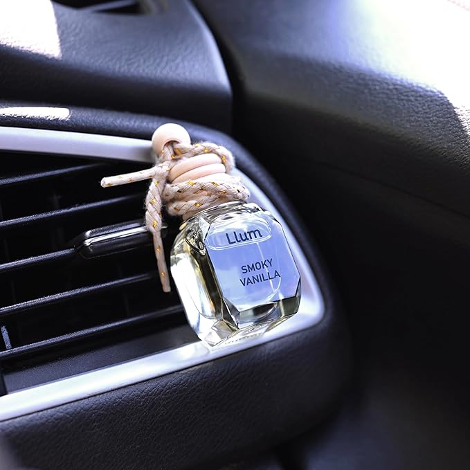 Smoky Vanilla Hanging Air Freshener for Car, Home | with AC Vent Clip |10ml, 0.34 fl.oz|Luxury, Organic, Toxin-Free, Alcohol-Free Perfume|Interior Accessory for fresh Aroma|Long Lasting Fragrance