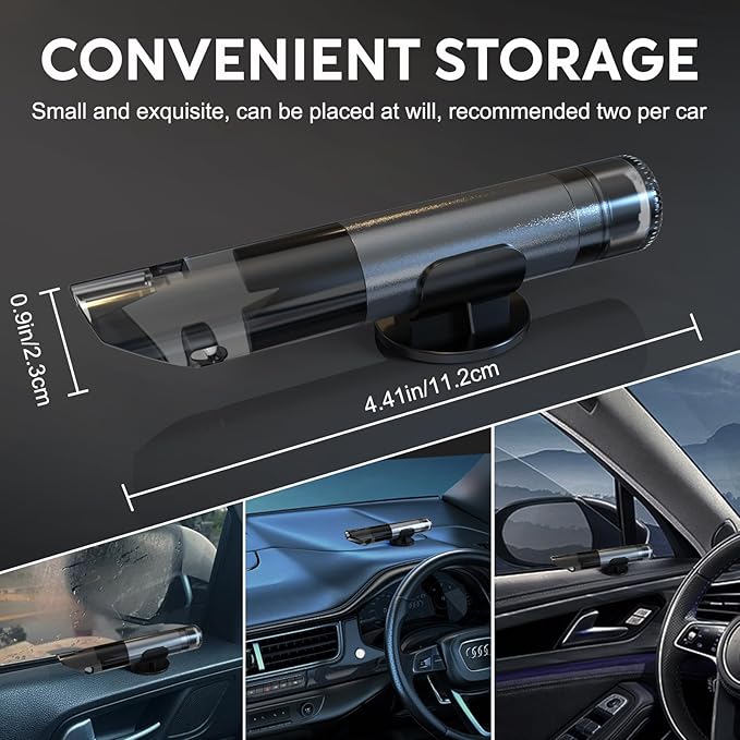 Safehammer - 3-in-1 Upgraded Safe Hammer Glass Breaker Under Water, Car Hammer Seatbelt Cutter Window Breaker & Survival Whistle Emergency Escape Tool, Safehammer Glass Breaker for All Cars (2PCS)