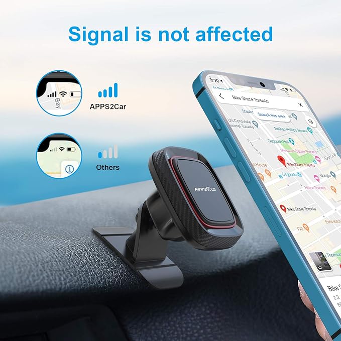 APPS2Car Magnetic Phone Holder for Car, Dashboard Magnetic Car Mount, 360° Rotation Magnet Phone Mount with Strong VHB Adhesive, for All Cell Phones