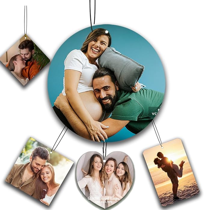 10-100Pcs Custom Logo Car Air Fresheners Bulk – Wholesale Personalized Double-Sided Air Fresheners with Photo Text Logo, Unique Gift for Car Owners (Round)