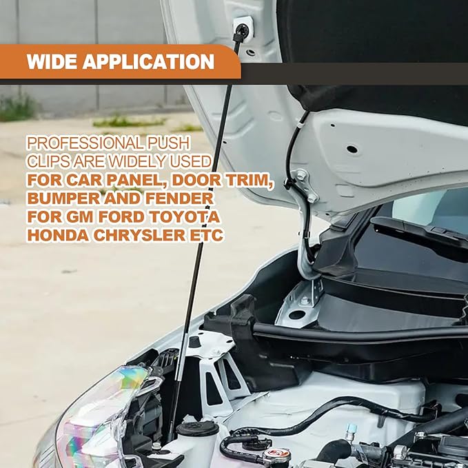 635PCS Auto Fasteners Car Push Retainer Clips Nylon Bumper Fender Rivets, 16 Most Popular Sizes with 10 Cable Ties Fasteners and Fasteners Remover Compatible with Toyota GM Ford Honda Acura Chrysler