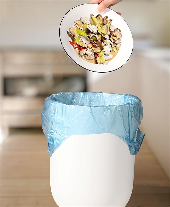 100pcs Small Trash Bags 17.82x24.8 inch for Bathroom, Office, Kitchen,Bedroom Waste Bin 1.1 Mil Thick Garbage Bags Separated Unscented Strong Rubbish Bags (Blue, 100 Counts)