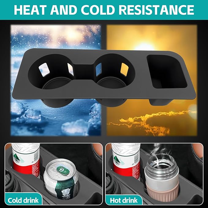 Cup Holder Organizer Compatible with 2022 2023 2024 2025 Ford Maverick Accessories, Noise-Free Water & Dust Proof Silicone Insert Console Drink Holder Fit for 2022-2025 Maverick Accessories