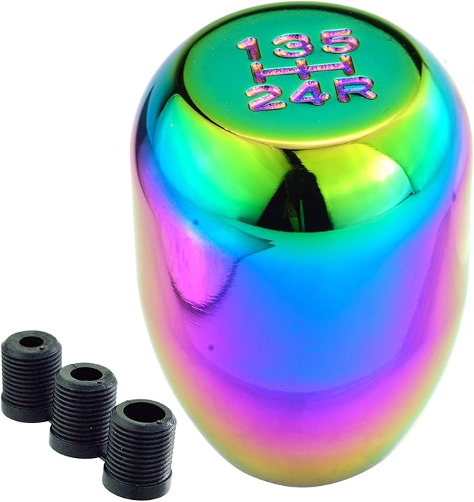 Lunsom Manual 5 Speed Shifter Knob Aluminium Car Gear Shift Lever Head Screw Stick Handle Fit Most Auto Transmission Vehicle (Multicolor)