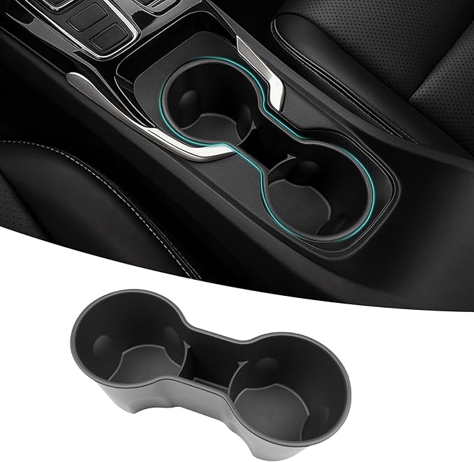 Cup Holder Organizer Compatible with 2022 2023 2024 2025 Chevy Bolt EUV EV Accessories, Noise-Free Water & Dust Proof TPE Insert Console Drink Holder for 2022-2025 Chevrolet Bolt Accessories