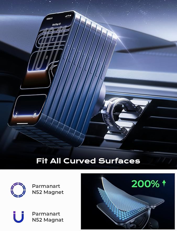 LISEN for Qi2 15W MagSafe Car Mount Charger,Super Fast Magnetic Wireless Car Charger for iPhone 16 Pro Max Accessories，Qi2 Fast Charging MagSafe Charger Fits iPhone 17 Pro Max 16 15 14 13 12 Series