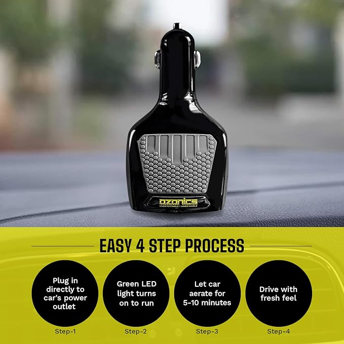 Ozonics Micro3 Ozone Generator for Cars | Portable Car Odor Eliminator and Air Freshener | Removes Odors from Cars, Trucks, RVs, UTVs, and Boats | Compact Deodorizer for Vehicle Interiors