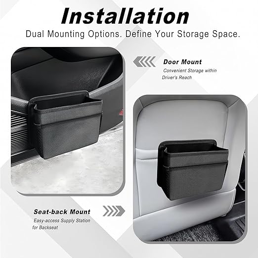 Car Trash Can, Foldable Hanging Vehicle Garbage Organizer Holder, Waterproof Automotive Trash Bag Holder Dustbin Storage Container for Console Door Seat Back SUV (Black)