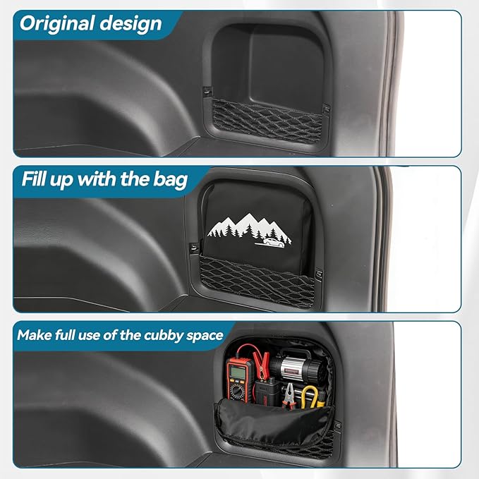 Trunk Organizer Multifunction Storage Backpack RAV4 Trunk Cubby Bag Organizer Oxford Cargo Side Pocket Bag for Toyota RAV4 2019 2020 2021 2022 2023 2024 2025 Car Interior Accessories, Black