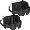 Travel Pillows for Airplanes, 2 Pack Airplane Pillows for Long Flight with Sleep Eye Mask, Plane Head Strap for Road Trip, 360° Support for Sleeping, Stop Bobblehead Travel Essentials, Black