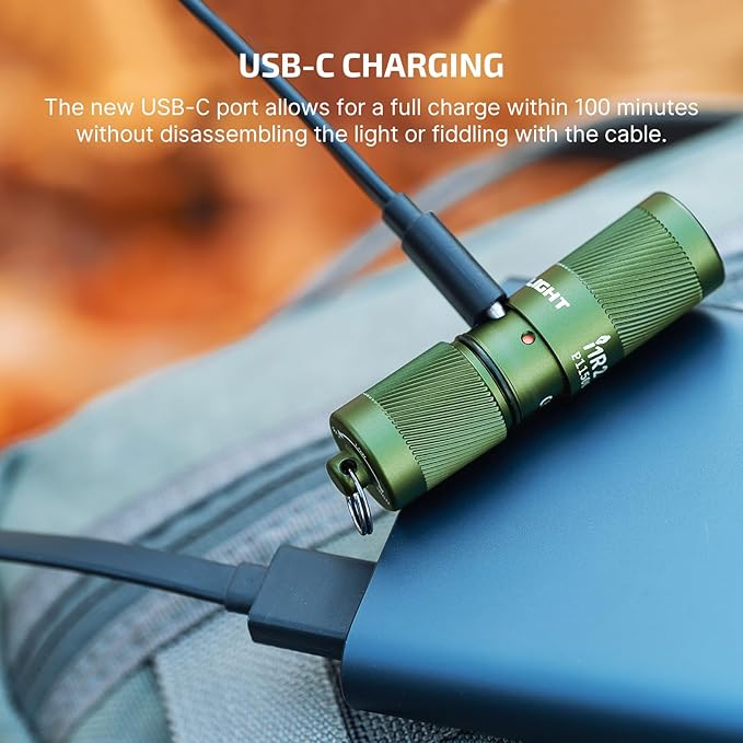 OLIGHT I1R 2 Pro Eos 180 Lumens EDC Rechargeable Keychain Flashlight, Powered by Built-in Rechargeable Battery with Type-C USB Cable, Slim Mini Handheld Light for Everyday Carry (OD Green)
