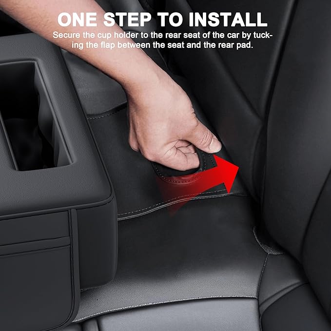 2026 Upgraded Car Cup Holder, 8 in 1 Back Seat Cup Holder for Car, PU Leather Backseat Organizer Car Cupholder Expander Tray for Trucks SUVs RVs Center Console Couch, Holds Drinks Food Phone Remote