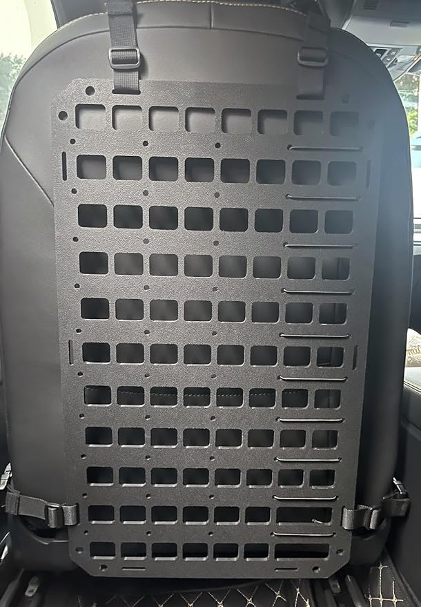 TACNEX Rigid MOLLE Panel for Car Seat Back Organizer Vehicle EDC Tactical Gear Holder Pouch Holster Mount Rack Modular Storage Plate Auto Interior Accessories for Truck Pickup SUV Van